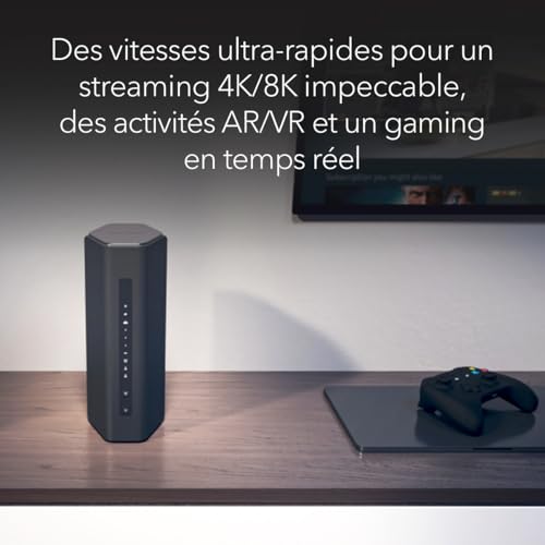 NETGEAR Nighthawk Routeur WiFi 7 tri-Bande (RS500) – Fonctions de sécurité, Vitesse sans Fil BE12000 (jusqu'à 12 Gbit/s) – Couvre jusqu'à 230 m2, 120 périphériques – Port Internet 2,5 Gbit/s.