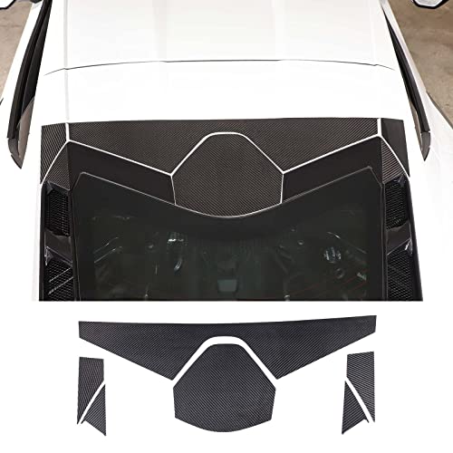 Rear Windshield Louvers Sticker Trim Compatible With Corvette C8 Stingray 2020-2023 Soft Carbon Fiber 6Pcs Rear Side Window Louvers Molding Sticker Trim Accessories #TOP7