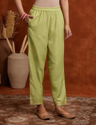 Image of Amazon Brand - Myx Women's Embroidered Kurta Pant Set with Dupatta (Available in Plus Sizes)