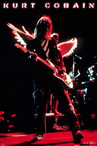KURT COBAIN POSTER - LIVE IN CONCERT Wings Effect 24X36