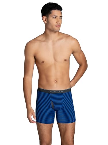Fruit of the Loom Men's Coolzone Boxer Briefs, 7 Pack - Stripe/Solid, Medium
