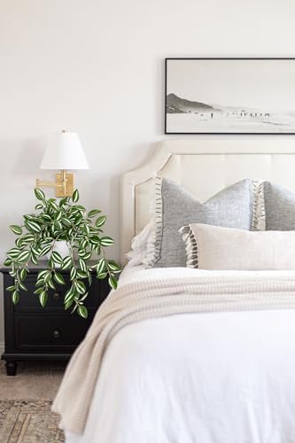 Briful Plantas falsas de seda artificial em vaso de plantas artificiais de melancia, peperomia, vide