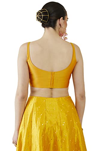 Image of Soch Womens Taffeta Solid Sleeveless Padded Blouse