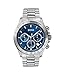 Price comparison product image BOSS Men's 43mm Chronograph Quartz Watch HERO Collection with Silver Stainless Steel Bracelet, Blue Dial, Date Function, 3 Sub-Dials, 5ATM Water Resistant - 1513755