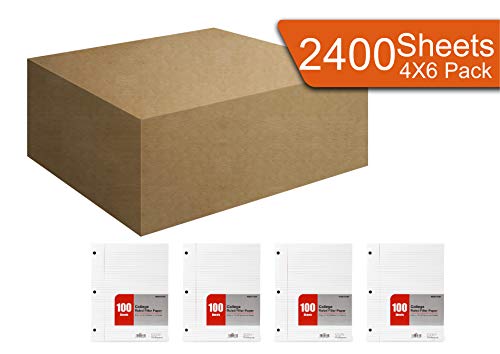Mintra Office Filler Paper (College Ruled, 2400 Sheets (4-6pks)) - Heavily OVERSTOCKED (Need to reduce inventory) - 8.5in x 11in - Filler Paper for Ring Binders 2 41mD qiVMgL