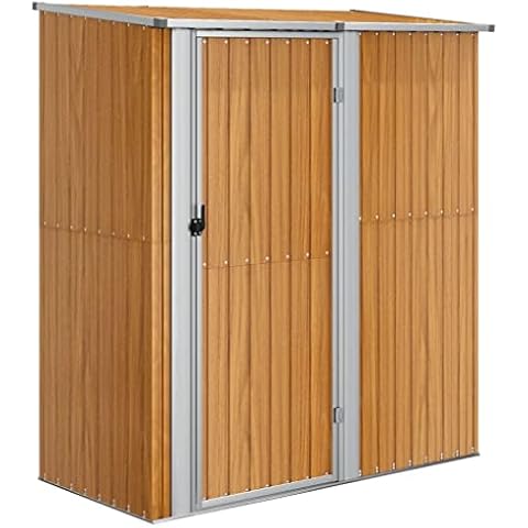 vidaXL Galvanised Steel Garden Shed - Brown Cover
