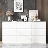 Hitow 9 Drawer Dresser White