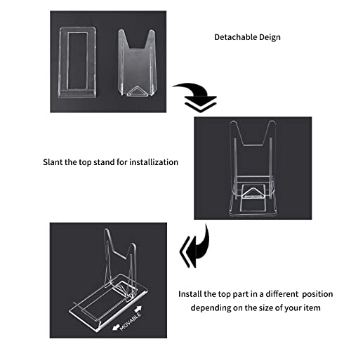 Merkaunis 20 Pcs Acrylic Plate Stand Clear Acrylic Adjustable Display Acrylic Display Easel Plate Stands For Display Plate,Book,Picture,Phone,Card And Home And Party Decorations #TOP3