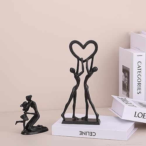 perfekt für Regale oder Sideboards. - Detailansicht von LCCCK Paar Skulptur Eisen Romantik – Dealfoxx.de