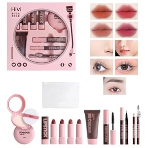 LAMUSELAND Makeup Kit for Women Girls Full Kit, 11 Pieces All in One Professional Makeup Gift Set for Beginner, include Lip Gloss, Eyebrow, Eyeliner, Eyeshadow, Blush, BB Cream (B)