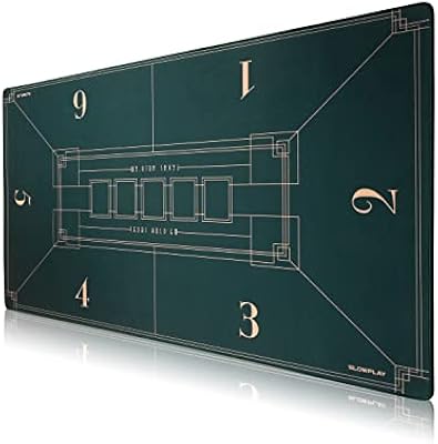 SLOWPLAY Nash 120x70cm Texas Hold'em Poker Mat | Portable Poker Table Top with Art Deco Layout Print, Smooth Premium Surfa...
