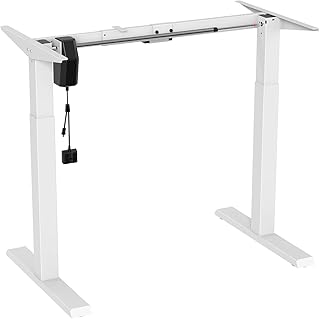 Ergo Office elektriskt höj- och sänkbart skrivbord, maxhöjd 123 cm, max - 70 kg, utan bordsskiva, vit, ER-403W
