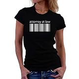 Teeburon Attorney at Law Lower Barcode Women T-Shirt Black