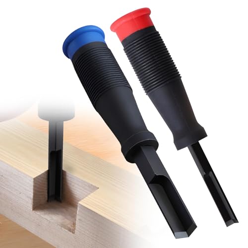 2-Pack Corner Chisel Set 8mm & 12mm – Square Mortise Chisel for 90° Precision Cuts – Hinge Recess Tool for Door Installation, Wood Carving, Framing & Woodworking