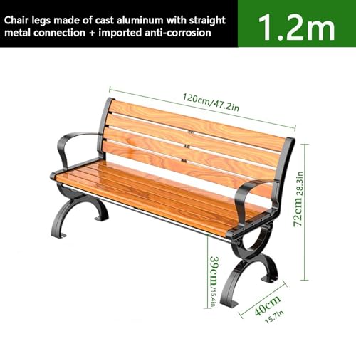Bancs pour extérieur en métal marron au design soigné et structure renforcée - 3