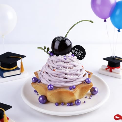 Image of Purple Pearl Sprinkles for Cake Decorating, 4 Sizes Sugar 130g /4.6oz, Cupcake, Ice Cream, Donuts, Macaron Toppings Supplies (2mm, 4mm, 7mm, 1cm)