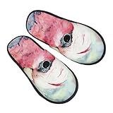 Pantoufles de camping australiennes Galah Cacatoo Respirantes Pantoufles en fourrure antidérapantes pour la maison, la chambre d'amis, les voyages, Chaussons en fourrure 2852, 4.5/6 UK