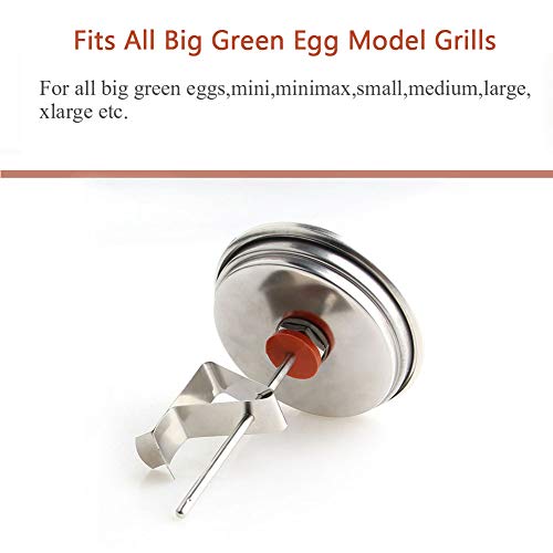 Grill Temperature Gauge for Big Green Egg 150-900°F Waterproof 3 1/4" Large Face Stainless Steel Cooking Thermometer for Barbecue Charcoal Grill Big Green Egg Thermometer Replacement Accessories Tool - Thumbnail 3