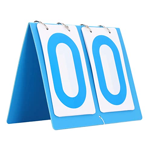 Marcador de puntuación deportivo de 2 dígitos con números giratorios para tenis, fútbol, voleibol y baloncesto, azul, plástico miniatura 6