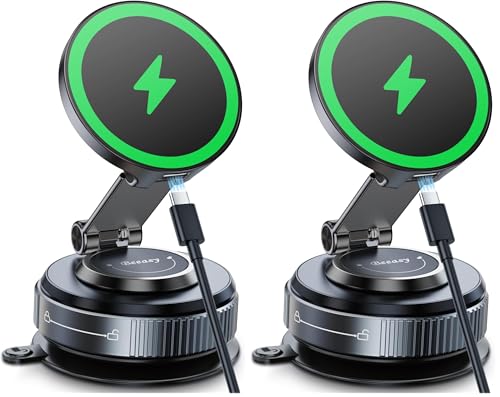 Beeasy für MagSafe Autohalterung 15W Handyhalterung Auto Ladefunktion mit Vakuum Saugnapf für iPhone 12-17 Serie (2-Pack)