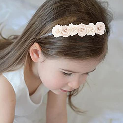 Bfnaagirl Baby Girl Floral Headband Nylon Flower Crown Elastic Hairband 3Pcs Hair Accessories Gift For Girls (30#) #TOP1