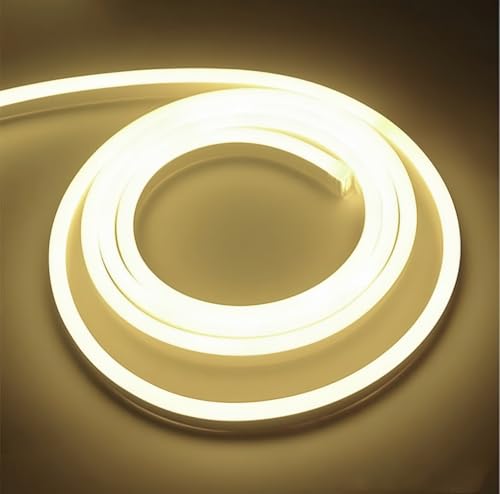 ONSSI® Bandes LED Néon 220V (Blanc Neutre,2M),Cordon Lumineuse COB 12W/M,Chaque Coupe de 10 cm, Étanche Ip65 avec Prise Interrupteur et Autocollant,LED Néon pour Utilisation Intérieure et Extérieure