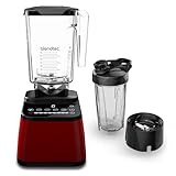 Blendtec Designer Series Blender with 90 oz WildSide+ Jar and 34 oz GO Travel Bottle - Kitchen Blender Bundle - Red
