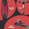 Dribbl 3-Wheel Kids Scooter - Lean-to-Steer Technology, Adjustable Height Handlebar, Anti-Slip Deck, Scooter for Boys & Girls Ages 3+, Child Safety Approved, Support Rider Up To 165 lbs, Black and Red #5