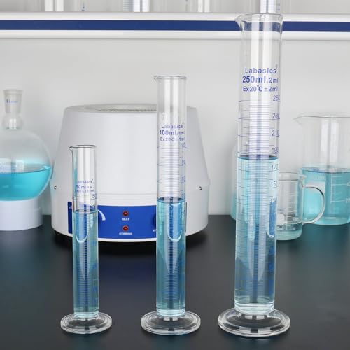 Labasics 1-Pack 250 ml Borosilicate Glass Graduated Cylinder, Heavy-Duty Measuring Cylinder for Laboratory Use - Thumbnail 6