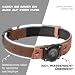 Halsband Hund Leder mit Air Tag Halter, Airtag Hundehalsband IPX8 Wasserdicht,Weich und Bequem, Reflektierend, Verstellbare Polsterung, Geeignet für Mittlere Große Hunde (Braun, L(14'-19.5'))