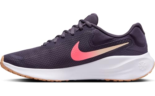 Nike Revolution 7 Women's Road Running Shoe FB2208, Dark Raisin Crimson Tint White Hot, 10