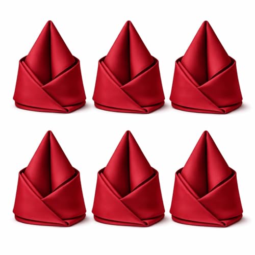 Image of Luxury Dinner Napkins Set of 6-100% Heavy Cotton 400 Thread Count Cloth Napkins 22x22 Inch - Soft & Reusable Premium Table Napkins for Restaurant, Hotel & Home Dining - Burgundy