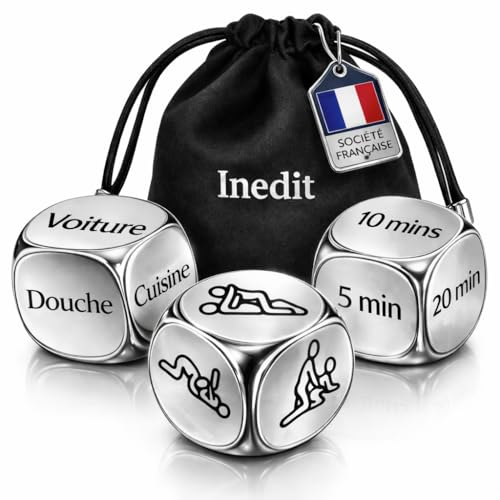 Jeu de Dés - Parfait pour des Soirées en Couple [Marque Française] Idées de Soirées Amusantes pour Couple - Cadeau de Saint-Valentin, Anniversaire - Sac Noir Offert