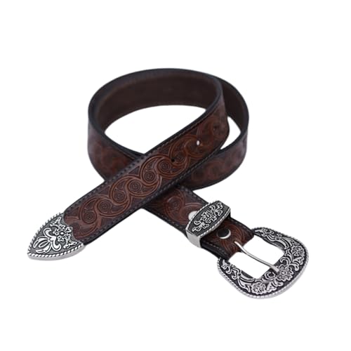 Men's Leather Dark Brown Casual Every Day Jeans Belts, Men Leather Belt