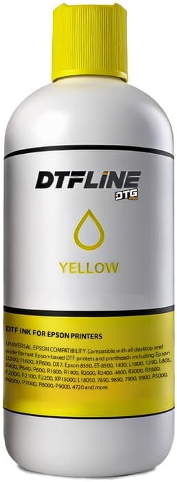 DTFLINE™ Premium DTF Ink 190ML for ET-8550 ET-8500 L1800 L805 R1390 XP15000 I3200 I1600 XP600 DX7 Printers, Universal Direct to Film Ink Refill, High Color Density & Wash Fastness, Black