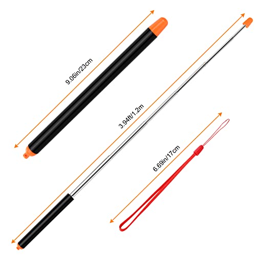 Vicloon Zeigestab Ausziehbar,120cm Ausziehbar Teleskopstab mit 2 Lanyard,Rostfreier Stahl,für Lehrer Whiteboard Tafel Zeiger für Präsentationen, Formate, Seminare