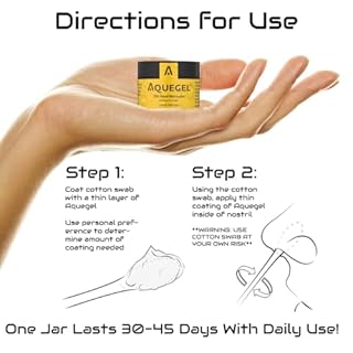 Aquegel Nasal Moisturizer + Zinc, 12-Hour Nasal Moisture Relief, Water Based Nose Gel, Nasal Moisturizer for Oxygen Therapy, Dry Nose, Nasal Dryness, Nosebleeds, Cannula, Cold Symptom Relief