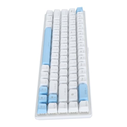 Przenośna Mechaniczna Klawiatura do Gier 60%, Klawiatura z Niebieskimi Przełącznikami, Bezprzewodowy Tryb Potrójny BT5.0/2.4G/USB-C, Podświetlana Diodami LED Klawiatura do Gier