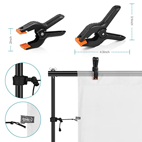 Heorryn Backdrop Stand Kit 6.5Ft Adjustable Photo Studio Background Support System With Carry Bag For Photography, Wedding, Party #TOP4