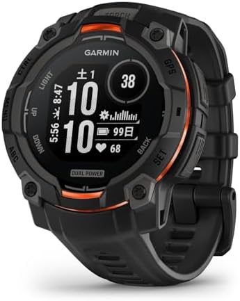 （23:00時点） ガーミン(GARMIN) Instinct 3 45mmサイズ Dual Power Black Bezel with Black Band 010-02934-30 【ランニング・ゴルフ・登山・サイクリング等30種類以上対応】【Android/iOS対応】【Suica機能搭載】【ビジネスシーンもOK】【日本正規品】