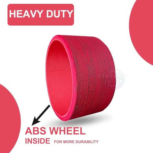 Image of Streetup India Yoga Wheel for Stretching, Exercise, Back Bends, Workout for Unisex With High Density Strong Foam Sweat Resistant (Red Heavy)