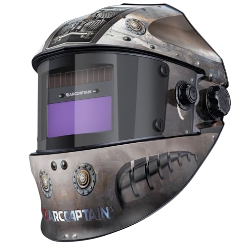 ARCCAPTAIN True Color Auto Darkening Welding Helmet with Upgraded Arc Sensor, 1/1/1/1 Top Optical Clarity Solar Power Welding Hood, 1/25000s Response Time, 4/9-13 for TIG MIG ARC Welding Mas