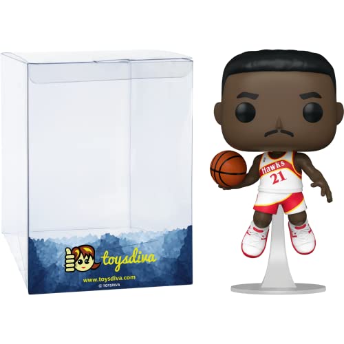 Dominique W I L K I N S : P O P ! Basketball Vinyl Figurine Bundle With 1 Compatible 'Toysdiva' Graphic Protector (104-55217 - B)