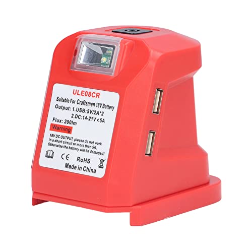 Starrypxl Rechargeable Lithium Battery Spotlight with USB Ports DC14.4 to 19.2V for Power Tools and Outdoor Use