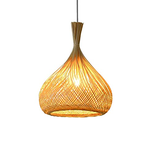 Lampe suspendue dôme zen japonaise en osier pour éclairer un salon de thé ou une chambre