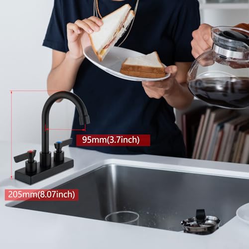 Bar Sink Faucet,4-Inch Centerset,5.7-Inch-High Spout,Matte Black by GBBNE - Used condition - Image 7