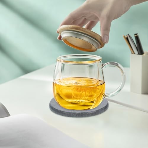 NUOBESTY 4 adet yuvarlak diyatomit altlık emici ısıya dayanıklı su emici içecek ve fincan altlığı, ev ve masa dekorasyonu için - Görsel 6