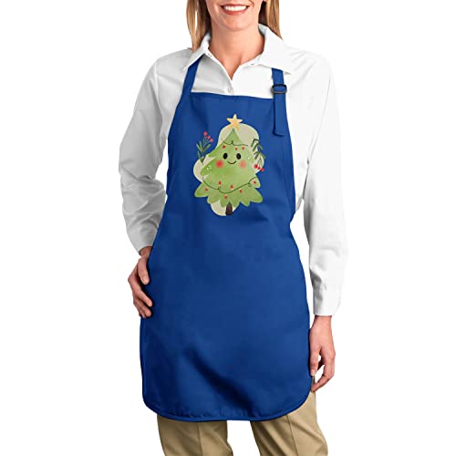 Tablier cuisine bleu sapin cadeau de Noël idéal avec motif mignon original - 2