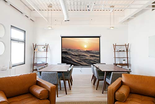 celexon Basic Rollo-Leinwand 110 | 240x135 cm 16:9 | ausziehbare Full-HD 4K Beamer-Leinwand f&uuml;r Heimkino oder B&uuml;ro-Pr&auml;sentationen | Projektionsleinwand geeignet zur Deckenmontage oder Wandmontage