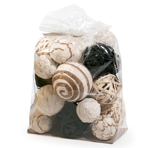 Image of ANDALUCA Black & White Decorative Balls Bowl Filler Bag with Orbs, Balls (Black)
